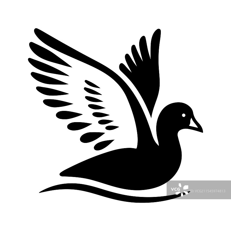 白翅水鸡剪影，适合惊艳设计图片素材