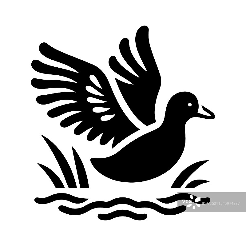 白翅水鸡剪影，适合惊艳设计图片素材