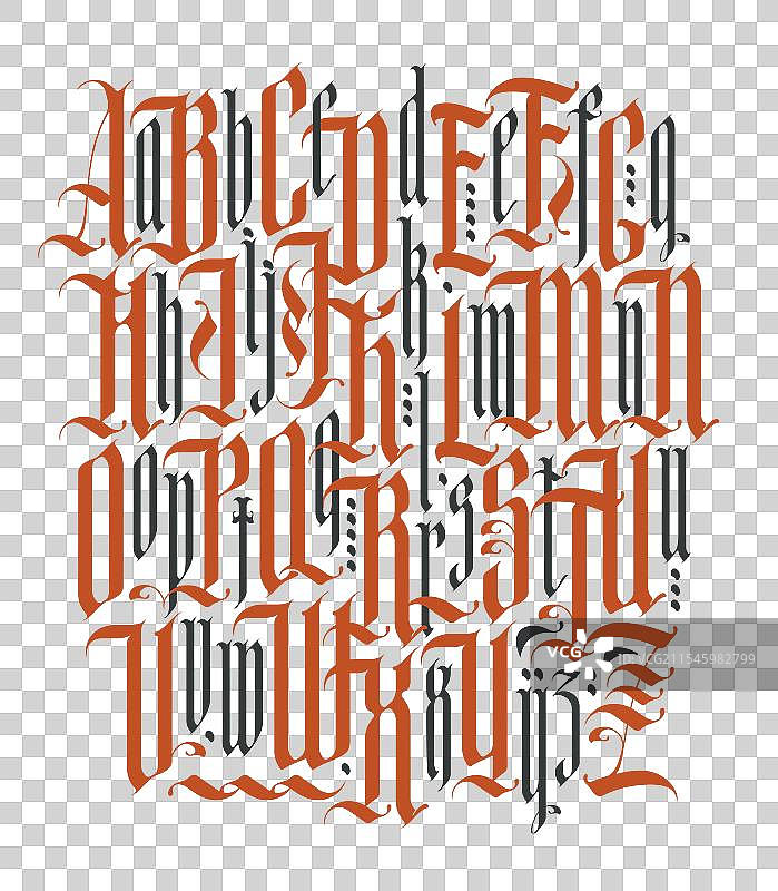 哥特字体组合完整英文字母集图片素材