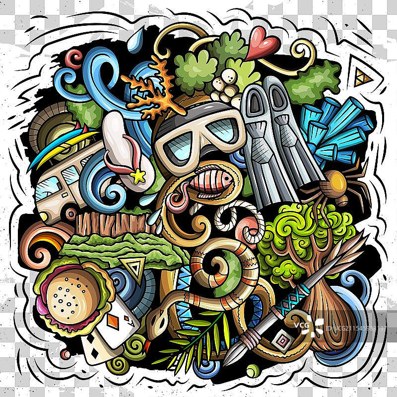 澳大利亚卡通涂鸦图片素材