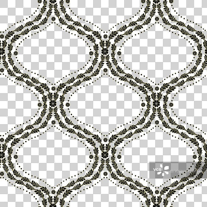 金色花卉欧几里得无缝图案图片素材