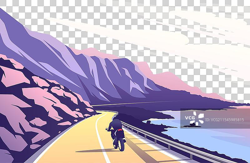 摩托车手骑行的场景图片素材