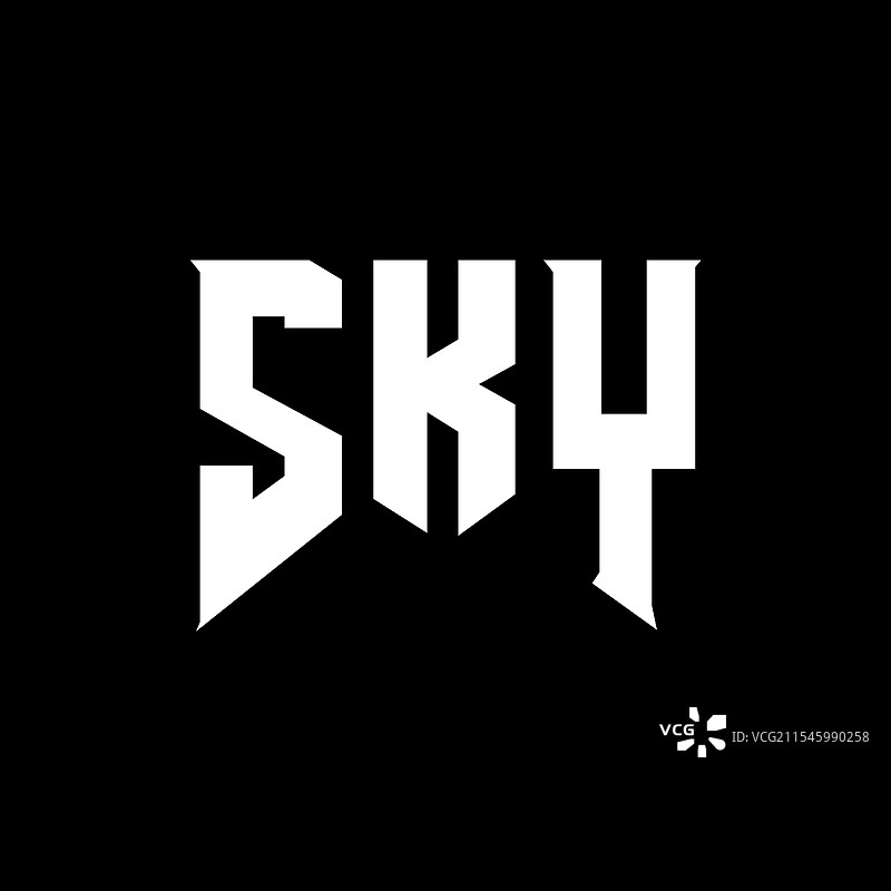 天空字母标志设计，适用于科技公司Sky图片素材