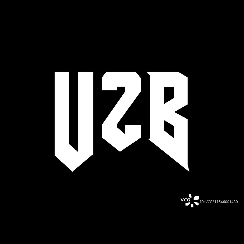 乌兹别克字母标志设计，适用于科技公司Uzb图片素材