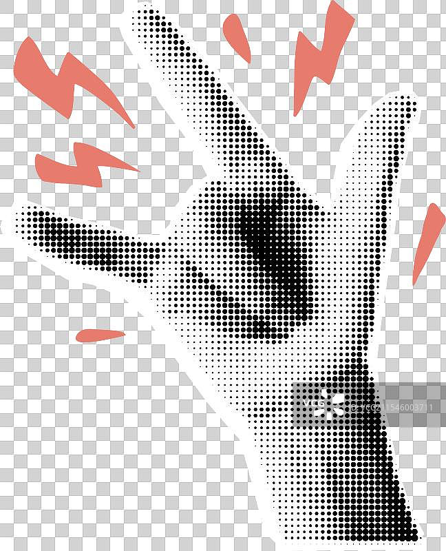 半色调摇滚手势叹息图片素材