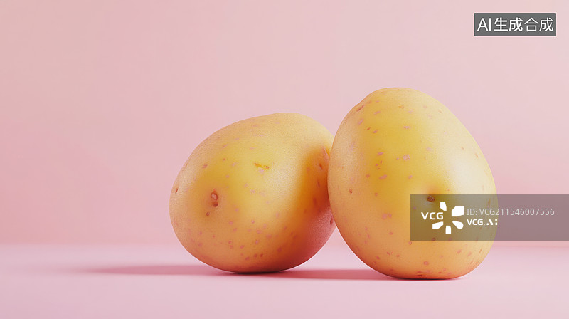 【AI数字艺术】两个新鲜土豆图片素材