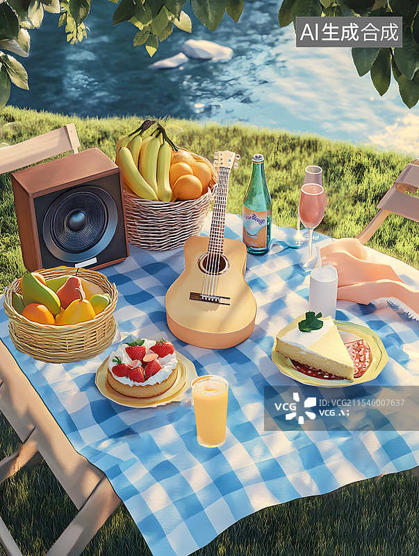 【AI数字艺术】野餐露营美食图片素材