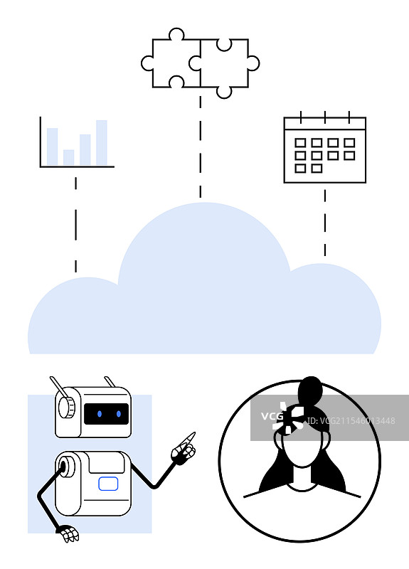 数据拼图日历的云集成图片素材