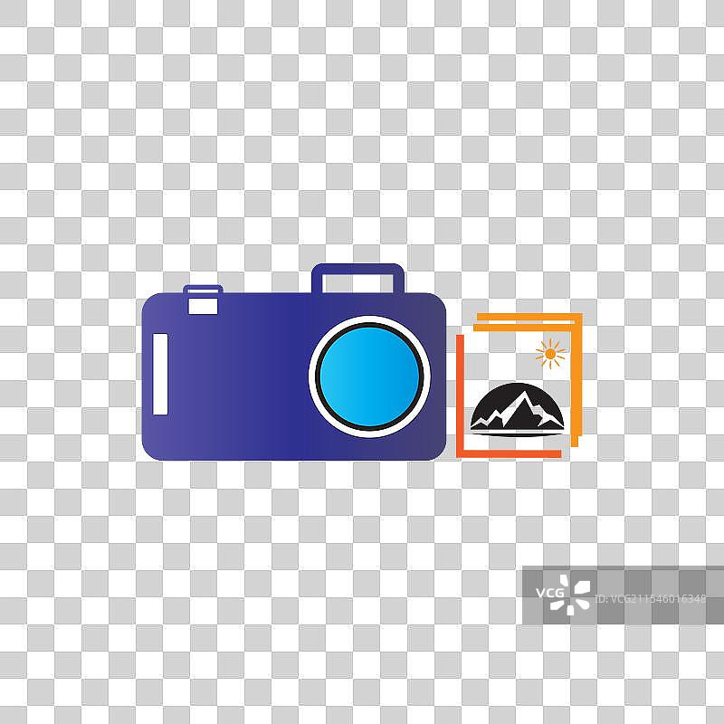 带有照片图标背景的相机图片素材