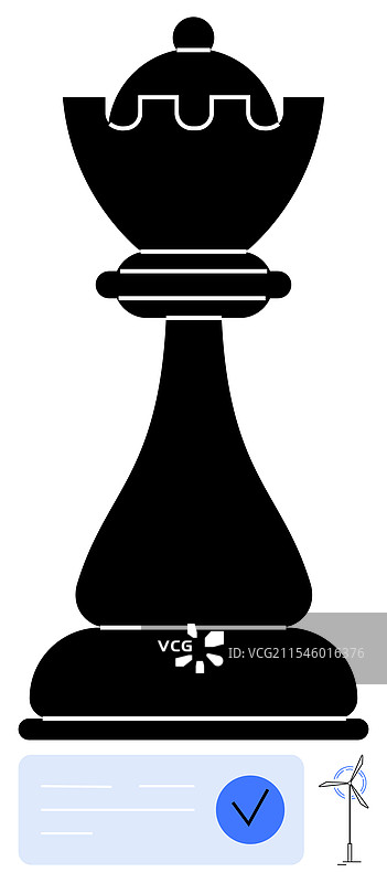 巨大的棋子放在带有勾号的底座上图片素材