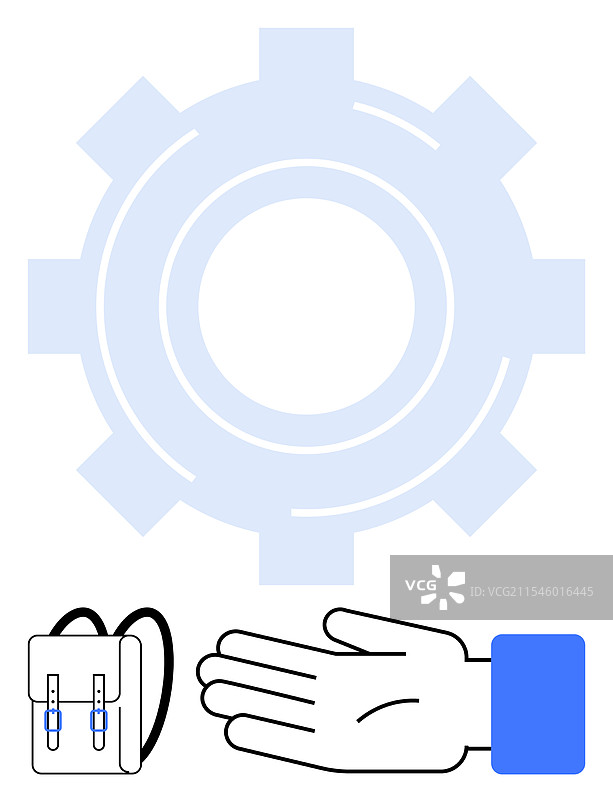 手握背包和装备的轮廓符号图片素材