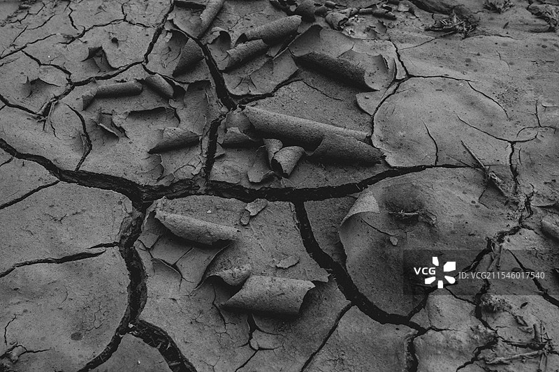 干旱龟裂大地的特写图片素材