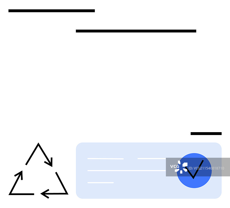 回收标志和带抽象图案的勾选框图片素材