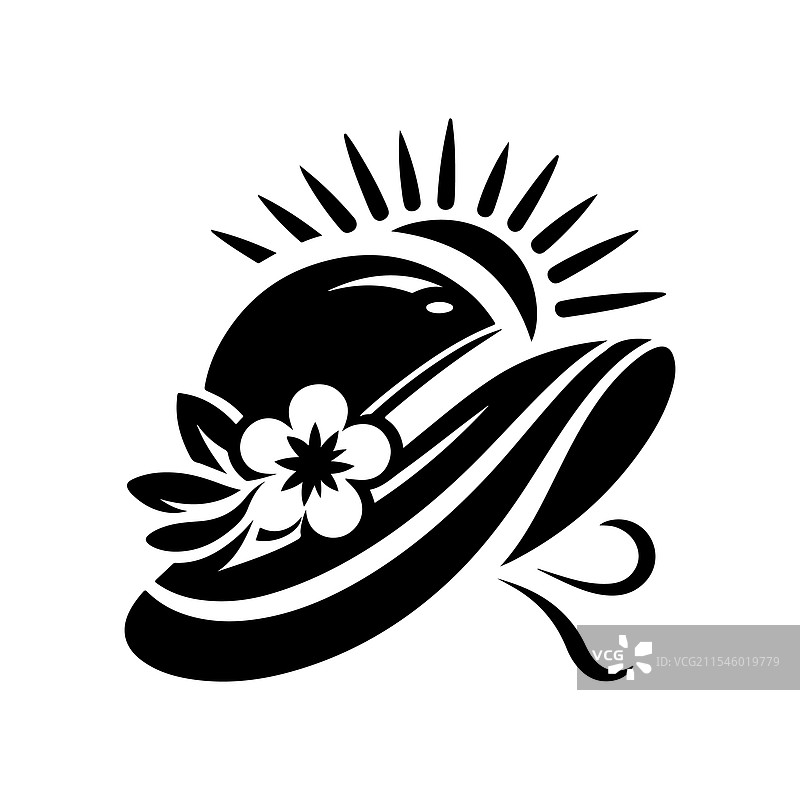 时尚帽子轮廓图案，适用于印刷和网络图片素材