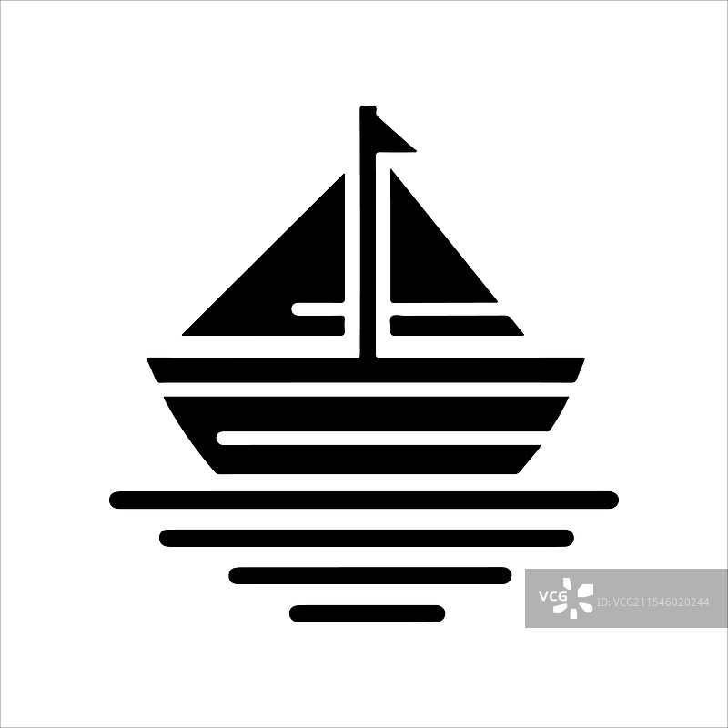 平底船剪影，适合海洋设计图片素材