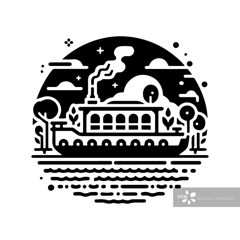 房船剪影 - 适合海洋主题图片素材