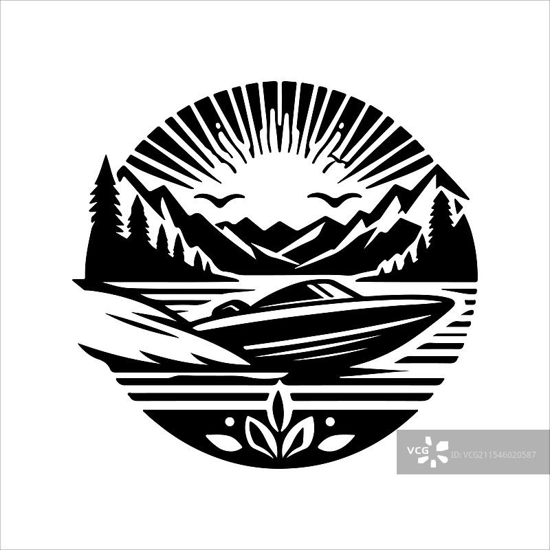 高质量喷气船轮廓图形图片素材