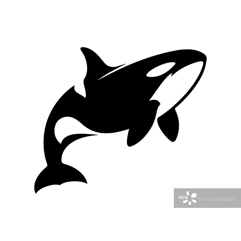 适合打印的杀人鲸剪影艺术图片素材