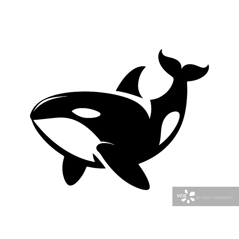 适合打印的杀人鲸剪影艺术图片素材
