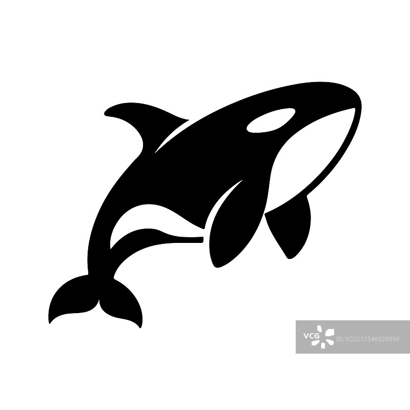 适合打印的杀人鲸剪影艺术图片素材