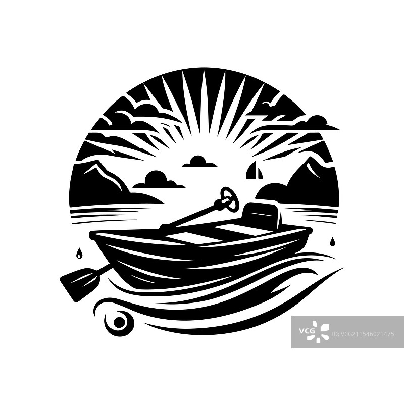 高质量脚踏船剪影下载图片素材