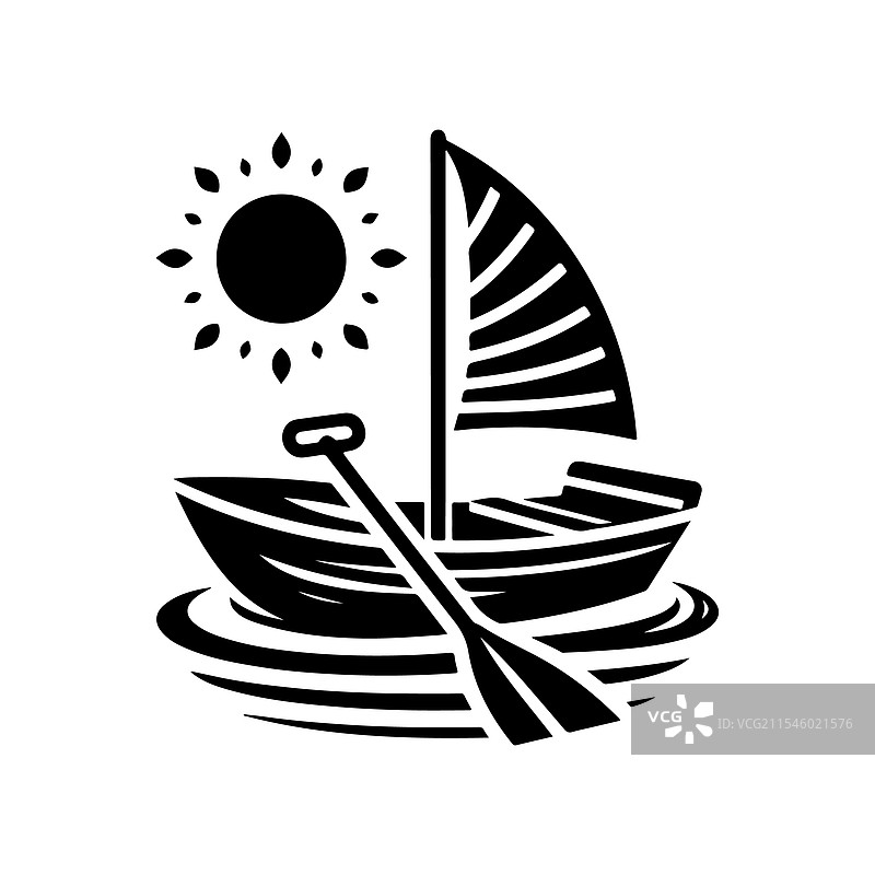 高质量脚踏船剪影下载图片素材