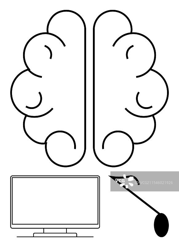 带有电视和音乐的脑部图片素材