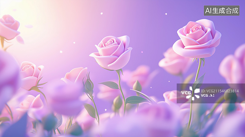 【AI数字艺术】情人节主题海报——玫瑰花图片素材