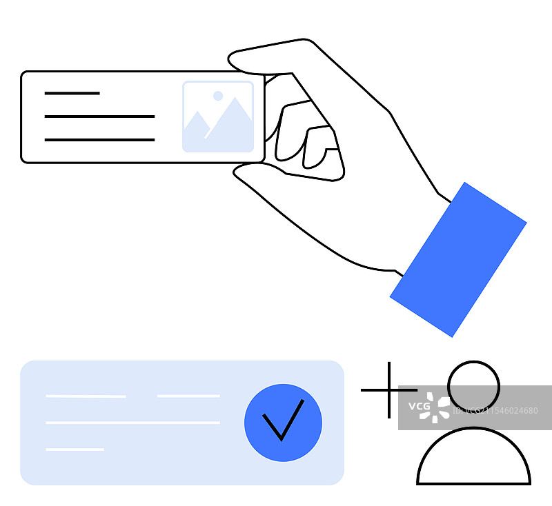 手握名片进行验证图片素材