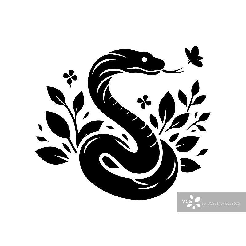 惊艳的蟒蛇剪影图片素材