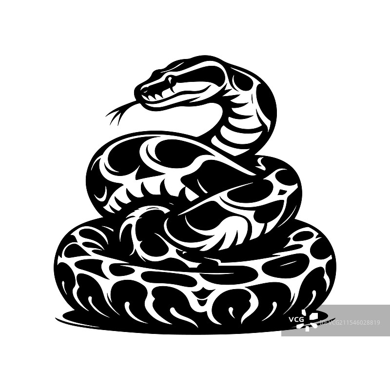 惊艳的蟒蛇剪影图片素材