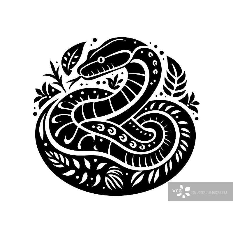 惊艳的蟒蛇剪影图片素材