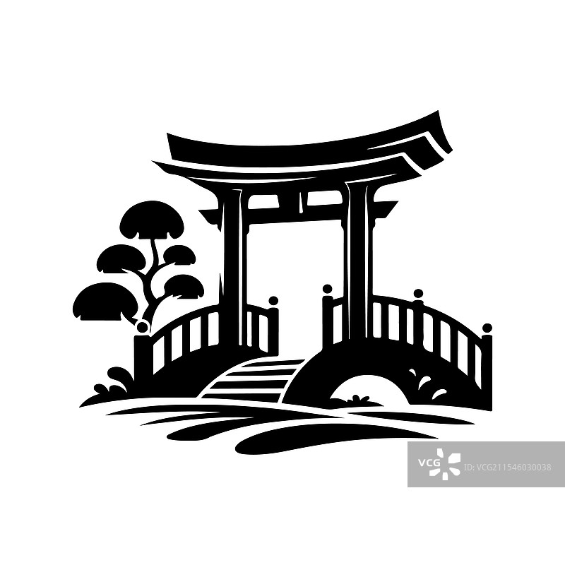 独特的悬臂门剪影，适合创意用途图片素材