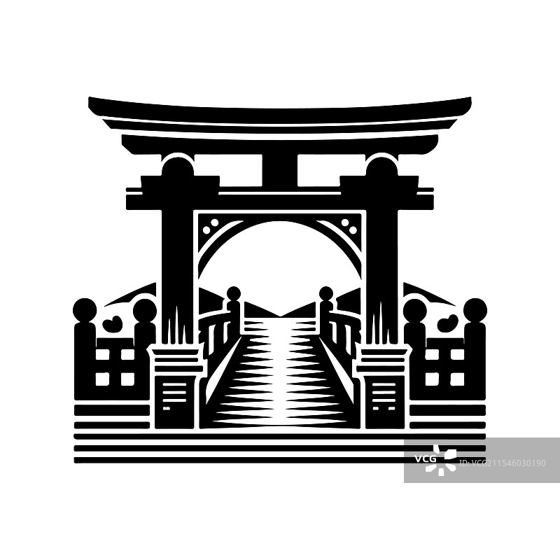 独特的悬臂门剪影，适合创意用途图片素材