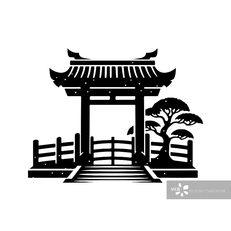 独特的悬臂门剪影，适合创意用途图片素材