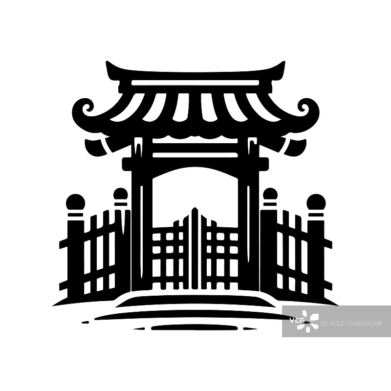 独特的悬臂门剪影，适合创意用途图片素材