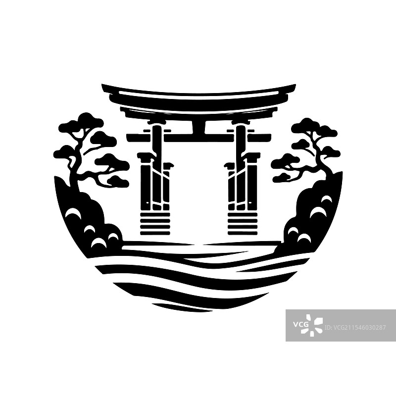 独特的悬臂门剪影，适合创意用途图片素材