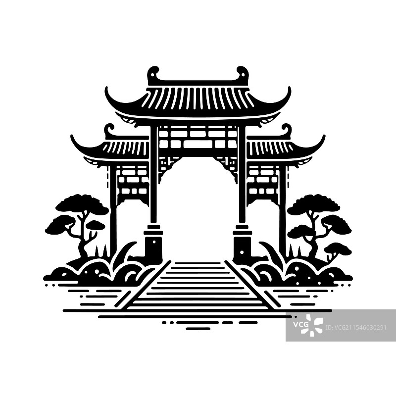 独特的悬臂门剪影，适合创意用途图片素材