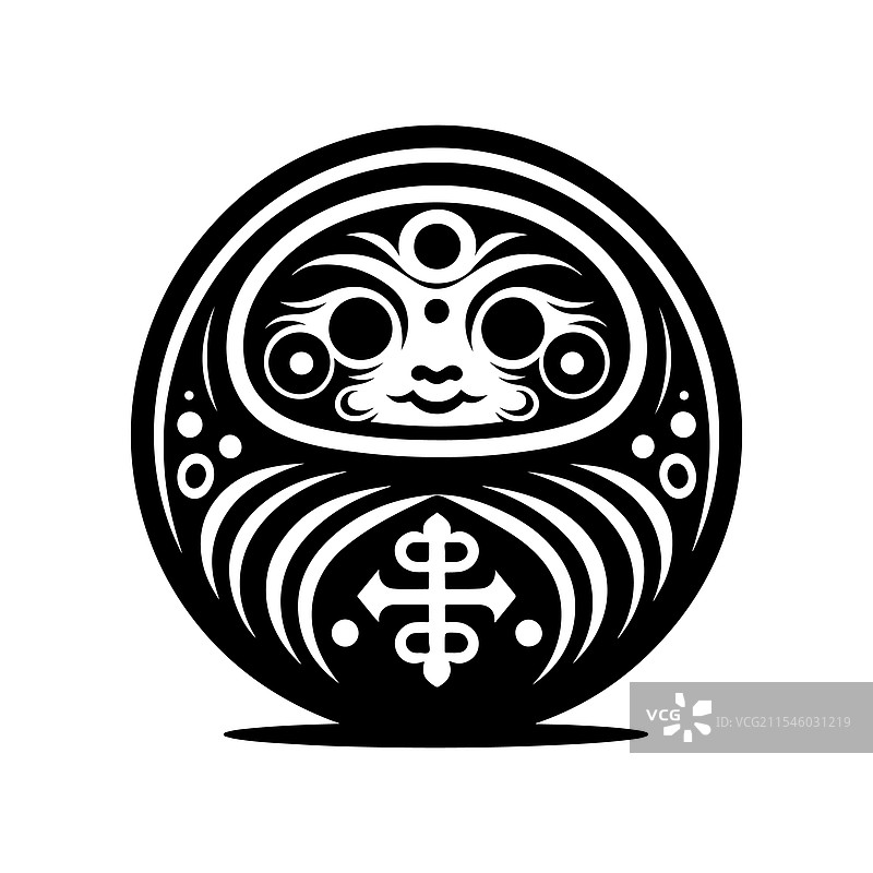 达摩剪影 - 标志性的日本文化图片素材