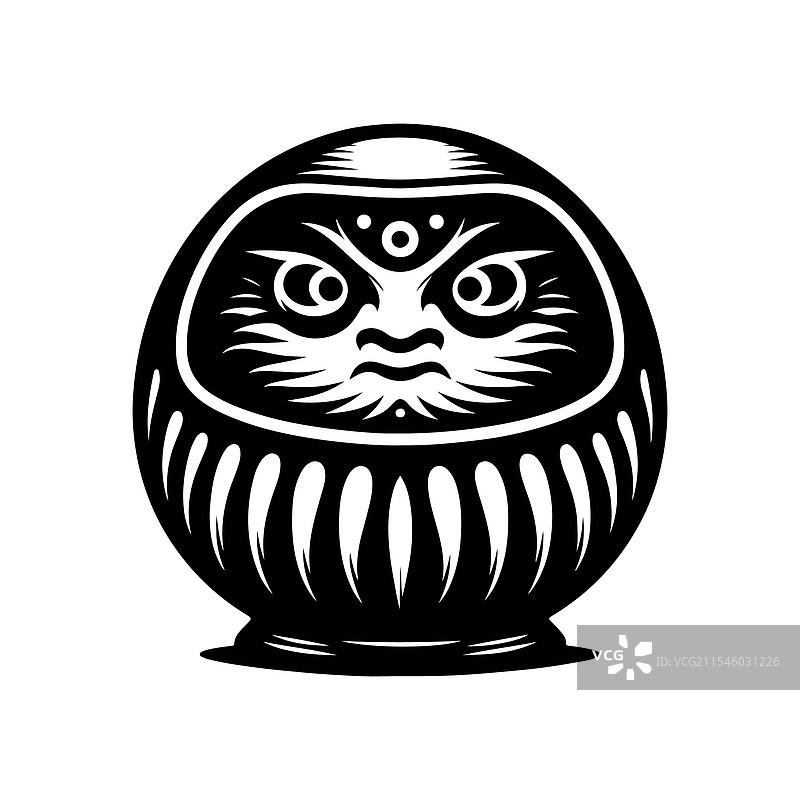 达摩剪影 - 标志性的日本文化图片素材