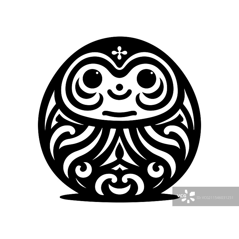 达摩剪影 - 标志性的日本文化图片素材