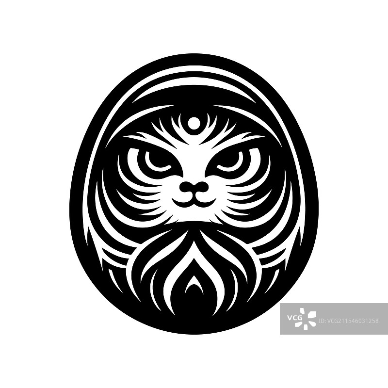 达摩剪影 - 标志性的日本文化图片素材