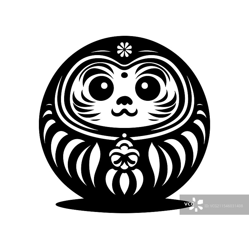 达摩剪影 - 标志性的日本文化图片素材