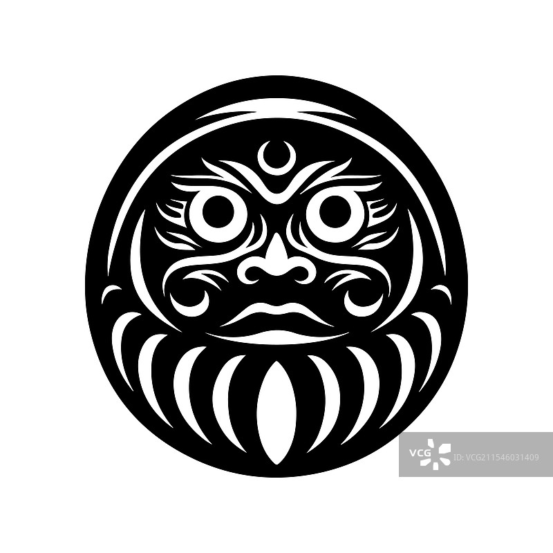 达摩剪影 - 标志性的日本文化图片素材