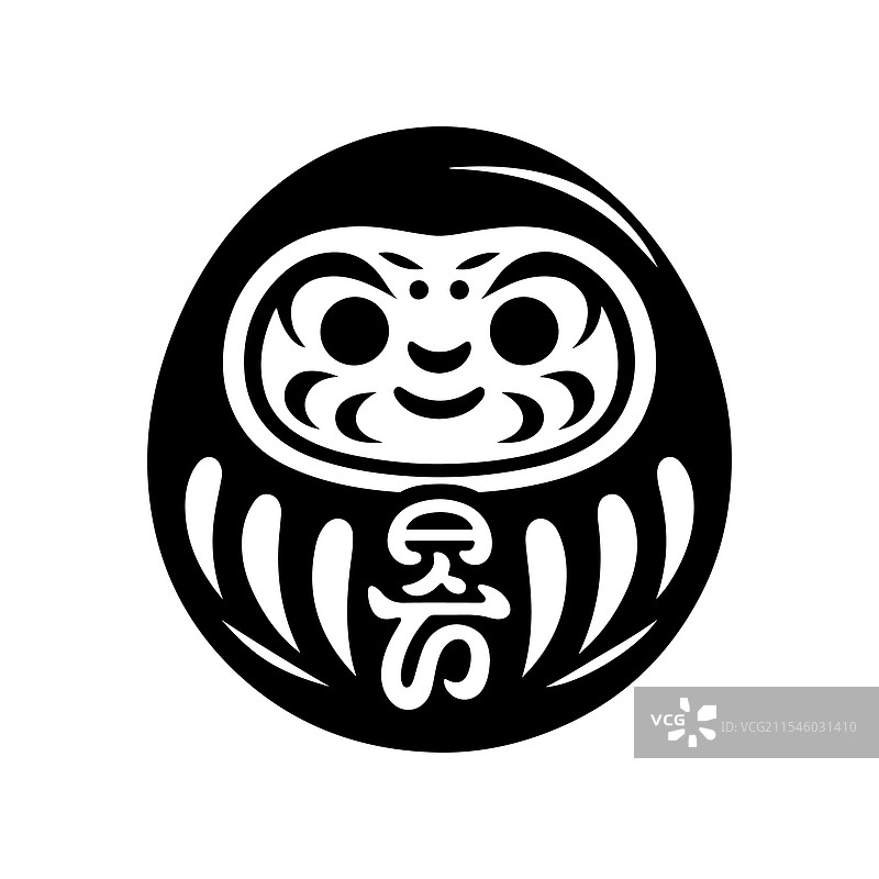 达摩剪影 - 标志性的日本文化图片素材