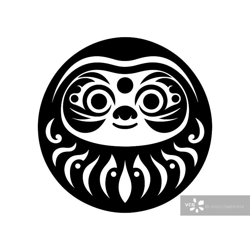 达摩剪影 - 标志性的日本文化图片素材