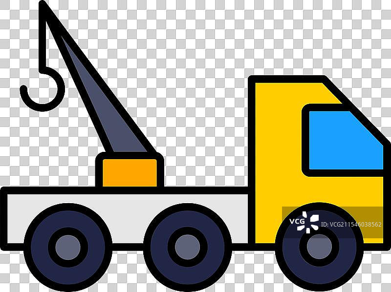 拖车线条填充图标设计图片素材