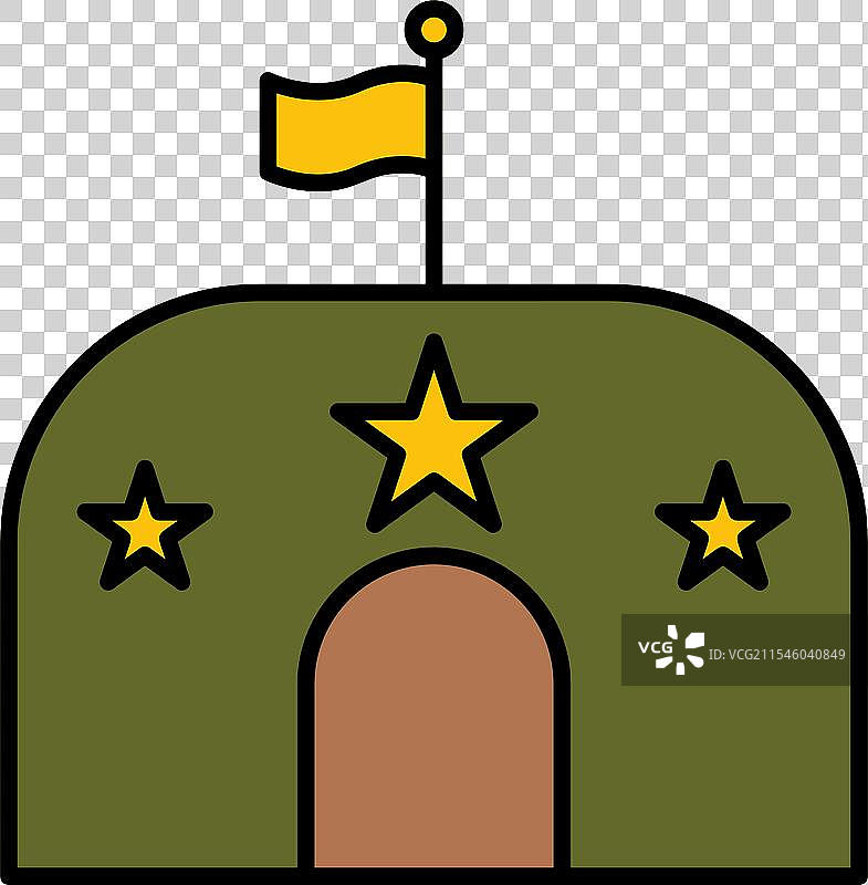军事基地线条填充图标设计图片素材