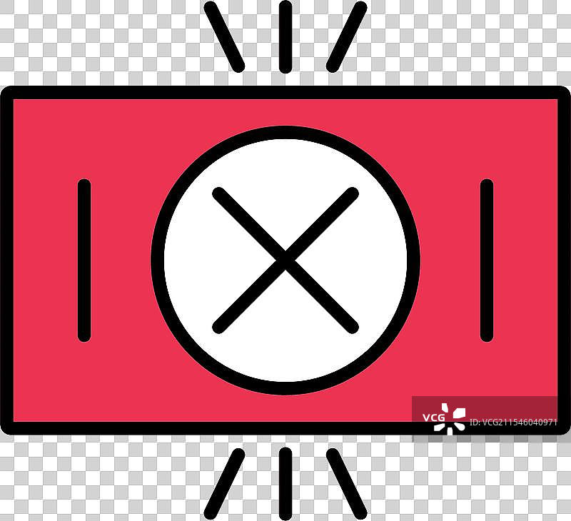 红牌线填充图标设计图片素材