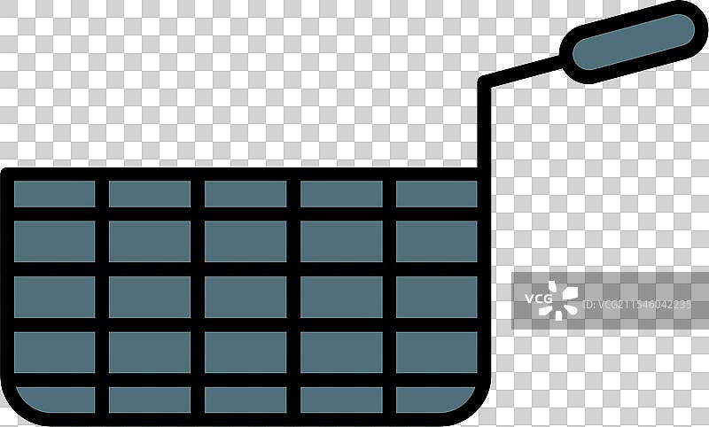 深炸锅线条填充图标设计图片素材